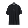 LOUIS VUITTON 矽膠logo壓花短袖 (黑)