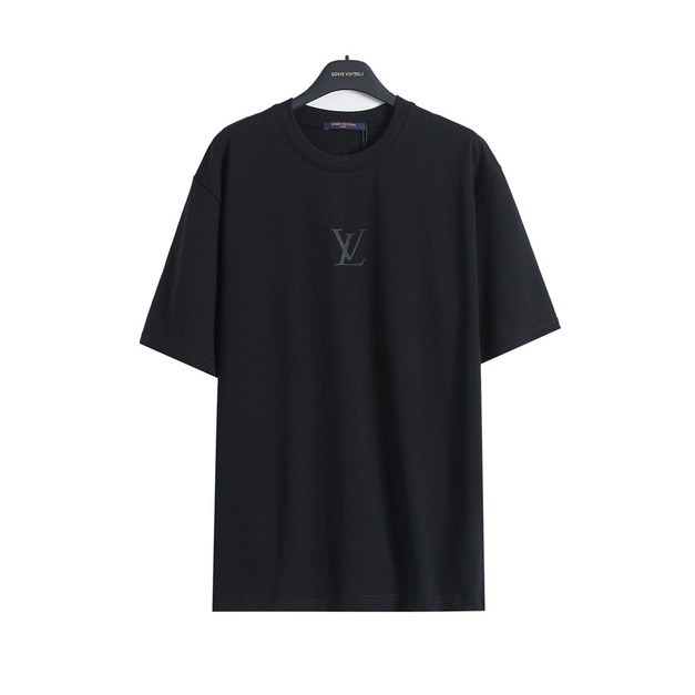 LOUIS VUITTON 矽膠logo壓花短袖 (黑)