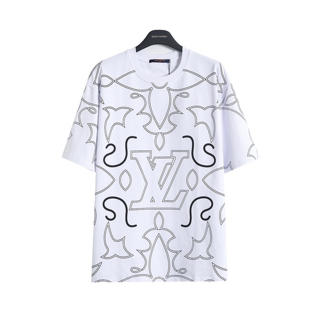 LOUIS VUITTON 線條老花滿印短袖