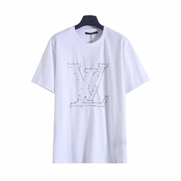 LOUIS VUITTON 星宿數位座標印花刺繡短袖 (白)