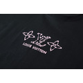 LOUIS VUITTON 後背字母竹節繡花短袖 (黑)_3