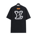 LOUIS VUITTON 鏤空logo雷射燒花貼布繡短袖 (黑)_1