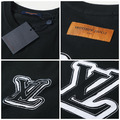 LOUIS VUITTON 鏤空logo雷射燒花貼布繡短袖 (黑)_5