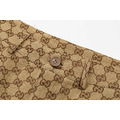 GUCCI 雙G提花標識全棉短褲 (咖啡色)_3