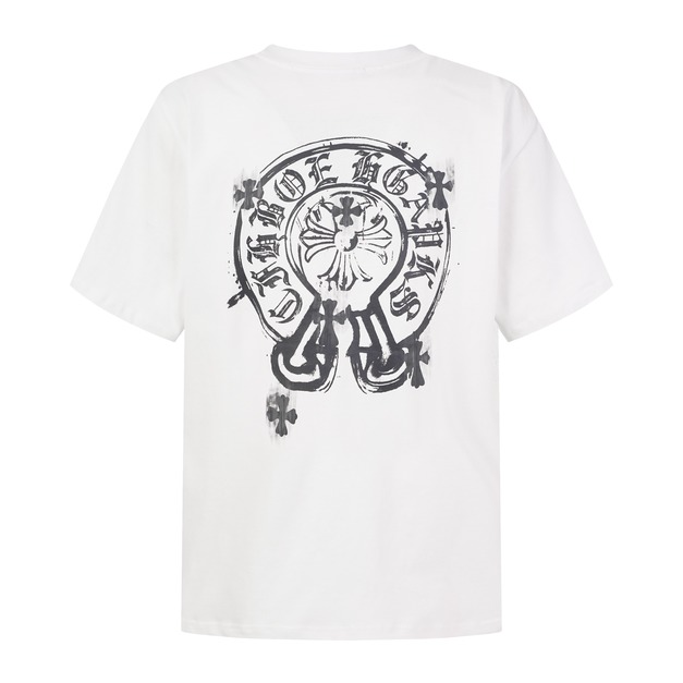 CHROME HEARTS 十字馬蹄印花短袖 (白)