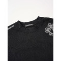 CHROME HEARTS 十字刺繡磨破短袖 (黑)_3