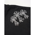 CHROME HEARTS 十字刺繡磨破短袖 (黑)_2