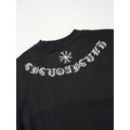 CHROME HEARTS 十字刺繡磨破短袖 (黑)_4