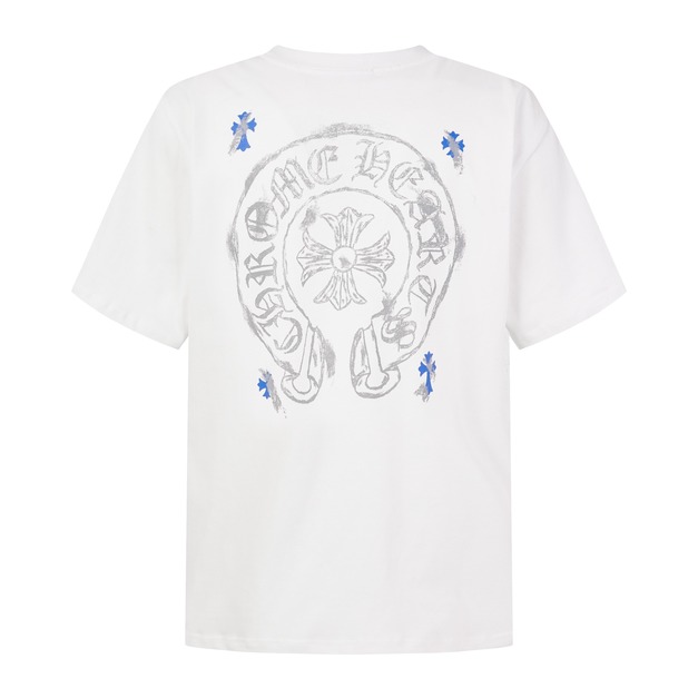 CHROME HEARTS 馬蹄印花素描logo短袖 (白)