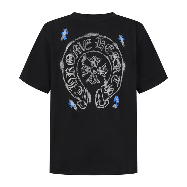 CHROME HEARTS 馬蹄印花素描logo短袖 (黑)