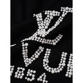 LOUIS VUITTON 珍珠燙鑽LOGO短袖 (黑)_5