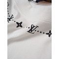 LOUIS VUITTON 老花LOGO串接短袖 (白)_4