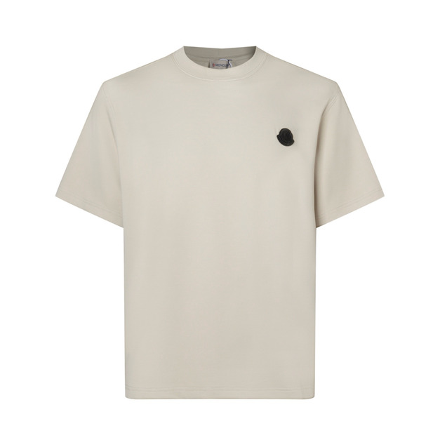 MONCLER 黑標系列背後浮標字母短袖(米灰)