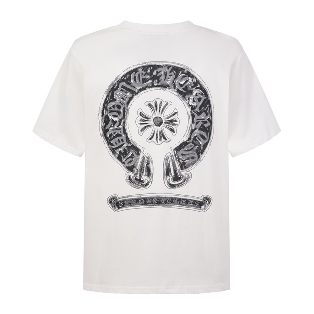 CHROME HEARTS 船錨馬蹄手繪短袖 (白色)