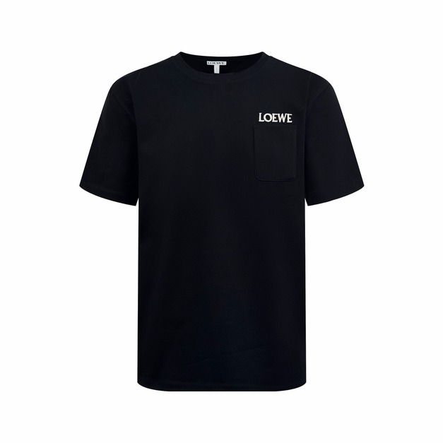 LOEWE 經典刺繡LOGO口袋短袖 (黑色)
