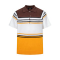 FENDI 拼色條紋針織POLO衫