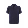 FENDI 純色徽標紐扣套頭 POLO 衫 (藍)