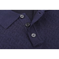 FENDI 純色徽標紐扣套頭 POLO 衫 (藍)_4