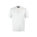 FENDI 純色徽標紐扣套頭 POLO 衫 (白)