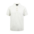 FENDI FF 提花 Polo 領針織衫 (白色)