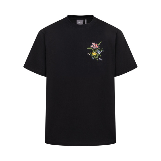 DIOR 花卉刺繡短袖（黑色）