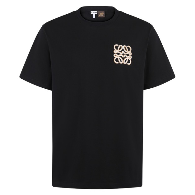 LOEWE 左胸刺繡 LOGO 標識短袖 (黑)