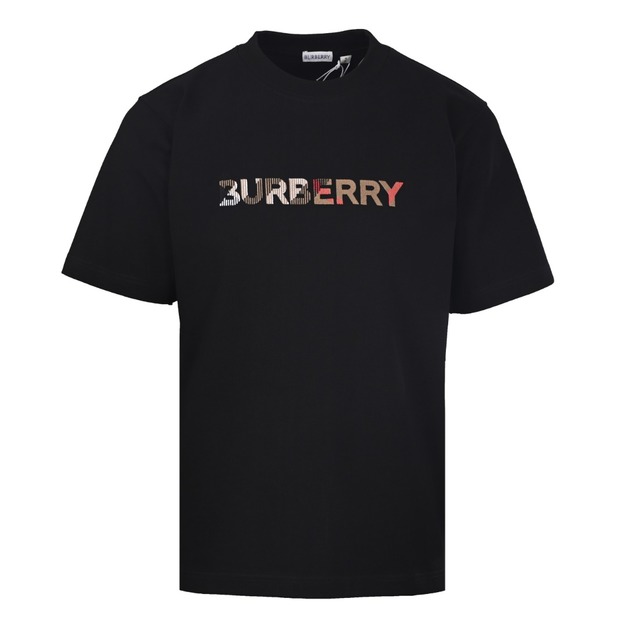 BURBERRY 八色字母繡短袖 (黑)