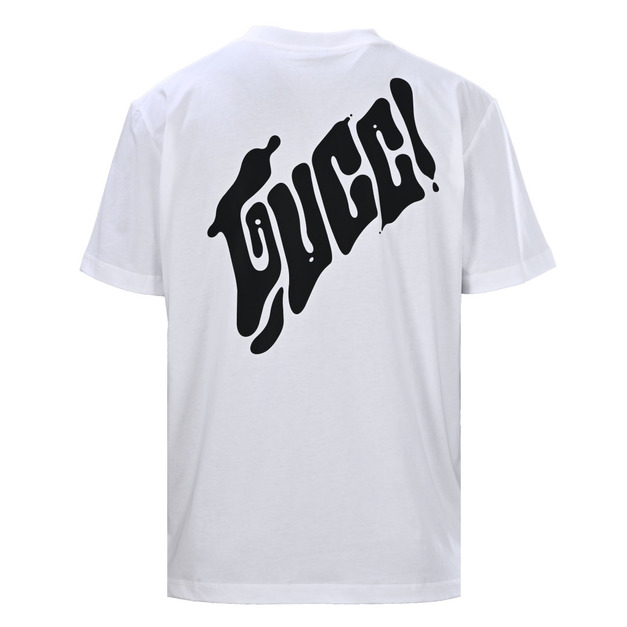 GUCCI 黑字塗鴉LOGO短袖