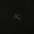 BURBERRY 格紋拼領珠地布短袖POLO衫 (黑)_3