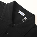 BURBERRY 戰馬格子門禁短袖POLO衫 (黑)_3