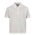 BURBERRY 戰馬格子門禁短袖POLO衫 (白)
