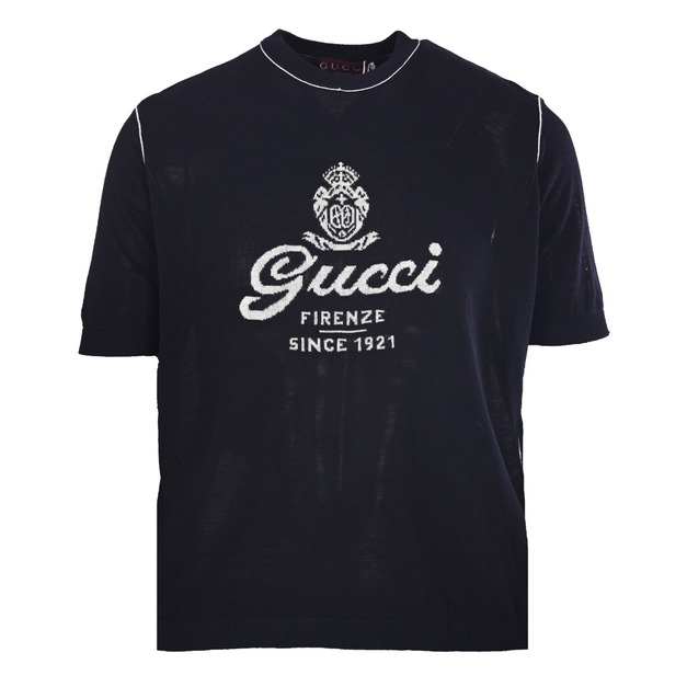 Gucci 嵌花針織短袖 (黑)