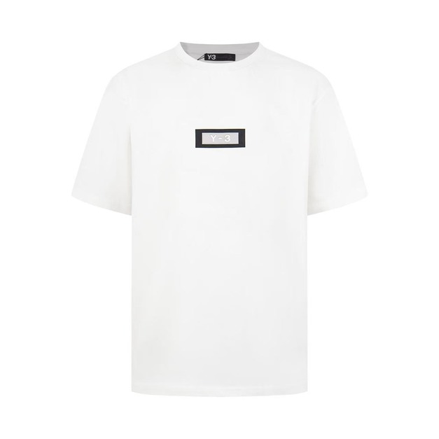 Y-3 方塊LOGO短袖 (白)