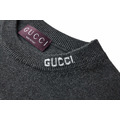 GUCCI 領口標識提花針織短袖（灰色）_2