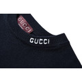 GUCCI 領口標識提花針織短袖（藍色）_2