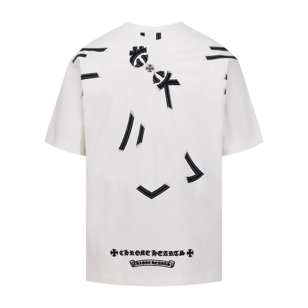 CHROME HEARTS 十字拼布刺繡短袖（白色）