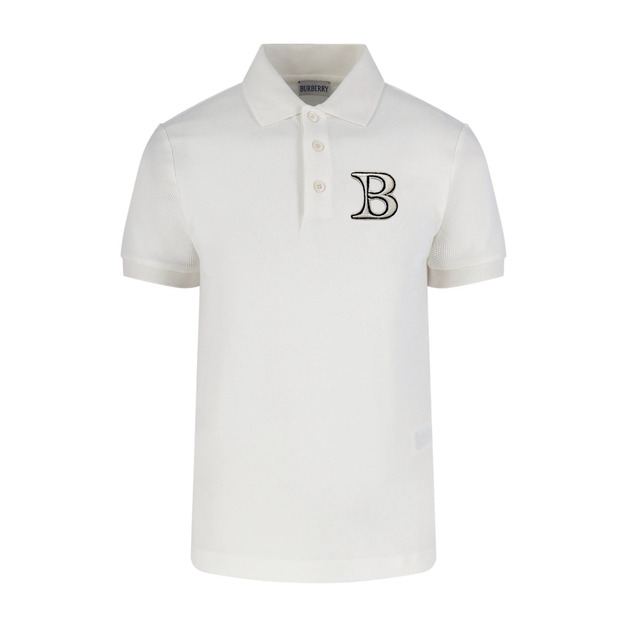 BURBERRY B字母POLO衫 (白)