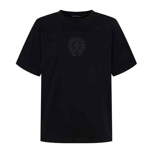 CHROME HEARTS 燙鑽馬蹄印花短袖 (黑)