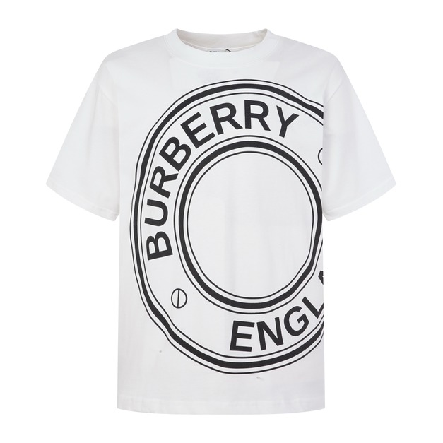 BURBERRY 經典圓形LOGO印花短袖 (白)
