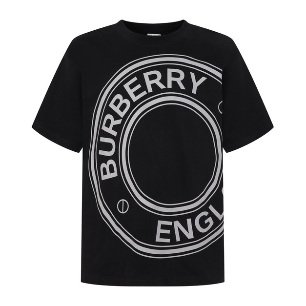 BURBERRY 經典圓形LOGO印花短袖 (黑)