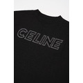 CELINE 字母刺繡破洞短袖 (黑)_3