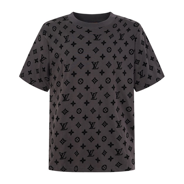 LOUIS VUITTON 滿版植絨提花短袖 (灰)