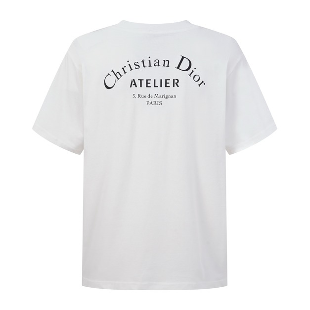 DIOR 字母LOGO印花短袖 (白)