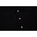 LOUIS VUITTON 字母刺繡棋盤格提花針織Polo衫（黑色）_4