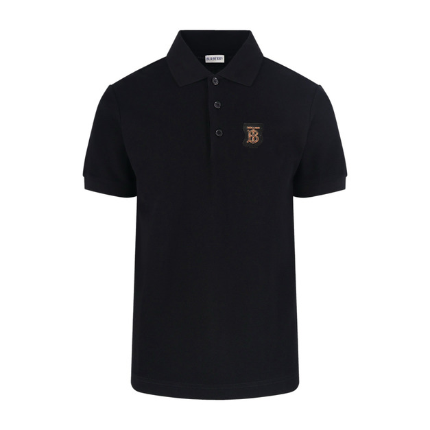 BURBERRY 經典字母貼布POLO衫 (黑)