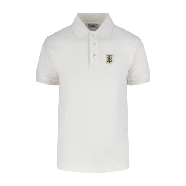 BURBERRY 經典字母貼布POLO衫 (白)