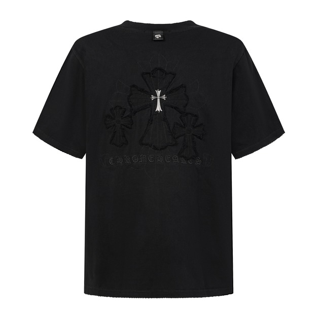 CHROME HEARTS 十字架貼布刺繡短袖 (黑)