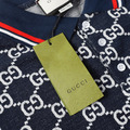 GUCCI 針織滿版提花字母Polo衫短袖 (黑)_4