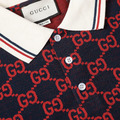 GUCCI 針織滿版提花字母Polo衫短袖 (紅)_3