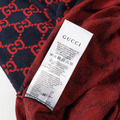 GUCCI 針織滿版提花字母Polo衫短袖 (紅)_5